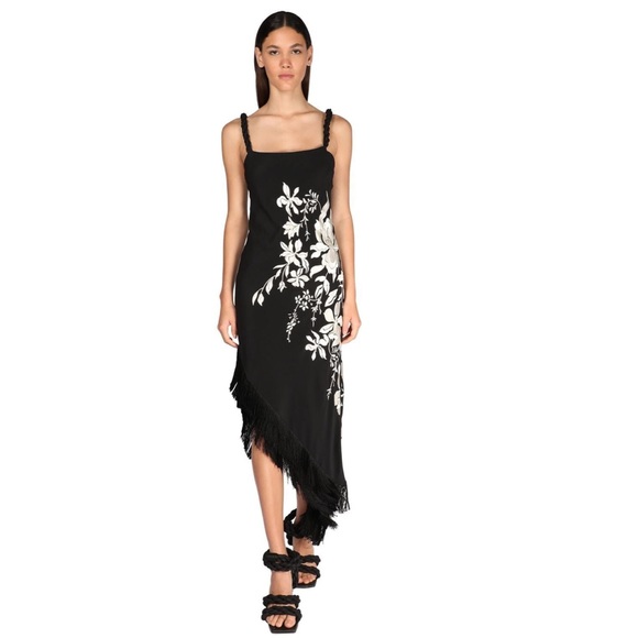 JOHANNA ORTIZ Floral Embroidery Silk Crepe Dress - Picture 4 of 8